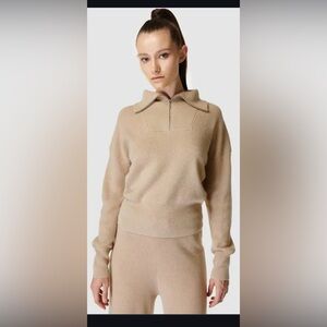 Sweaty Betty Relaxed Cashmere Half-Zip Polo Sweater, XS